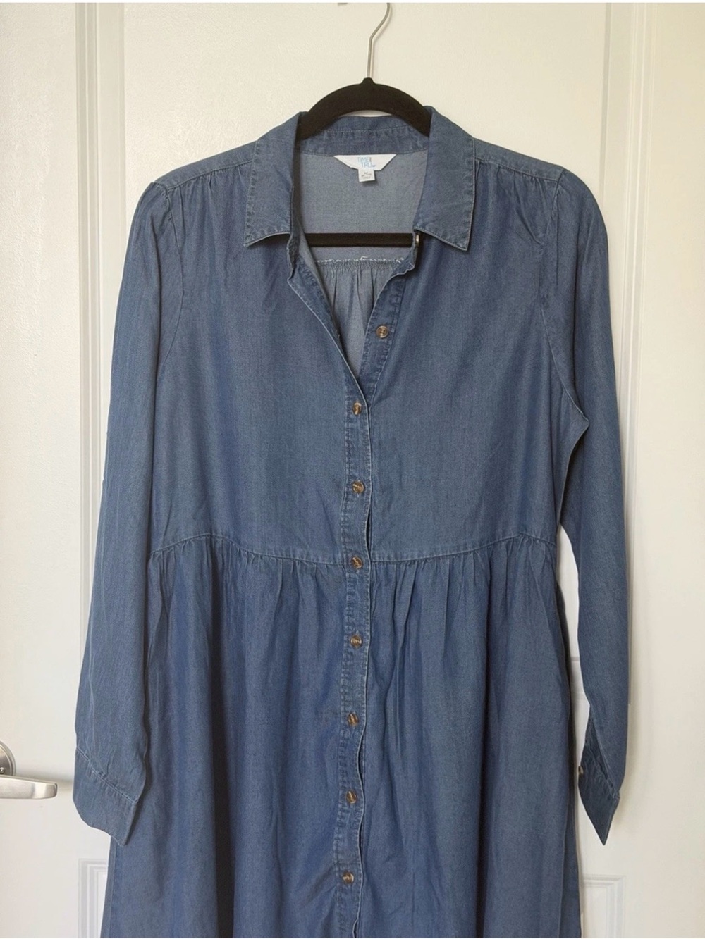 Time and Tru Long Sleeve Denim Shirt Dress size Medium 8-10 soft